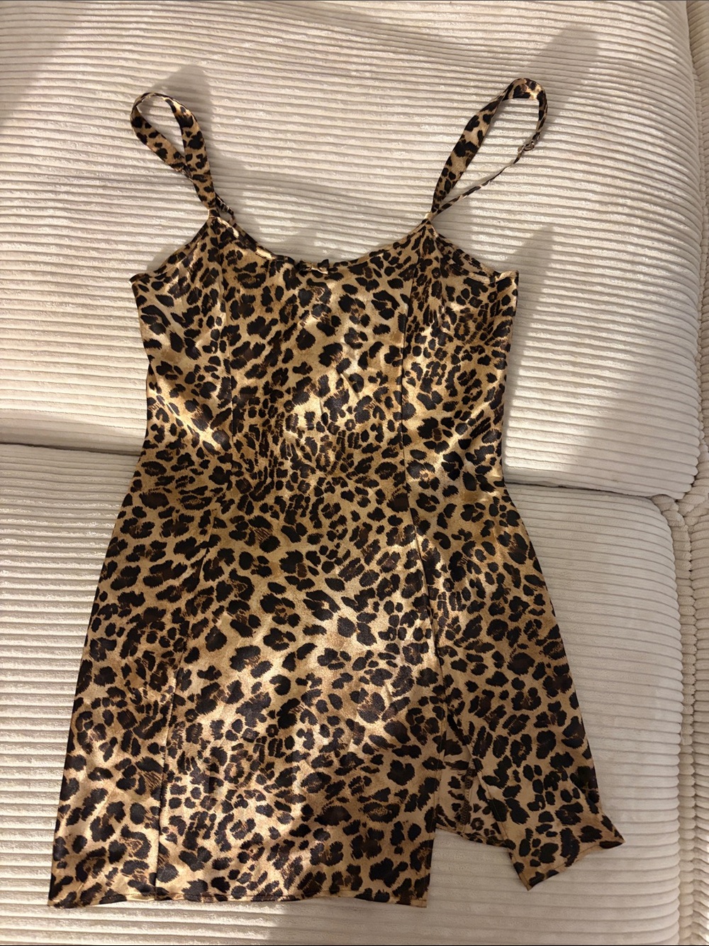 Morgan Taylor Satin Leopard Print Slip - Gold and Black